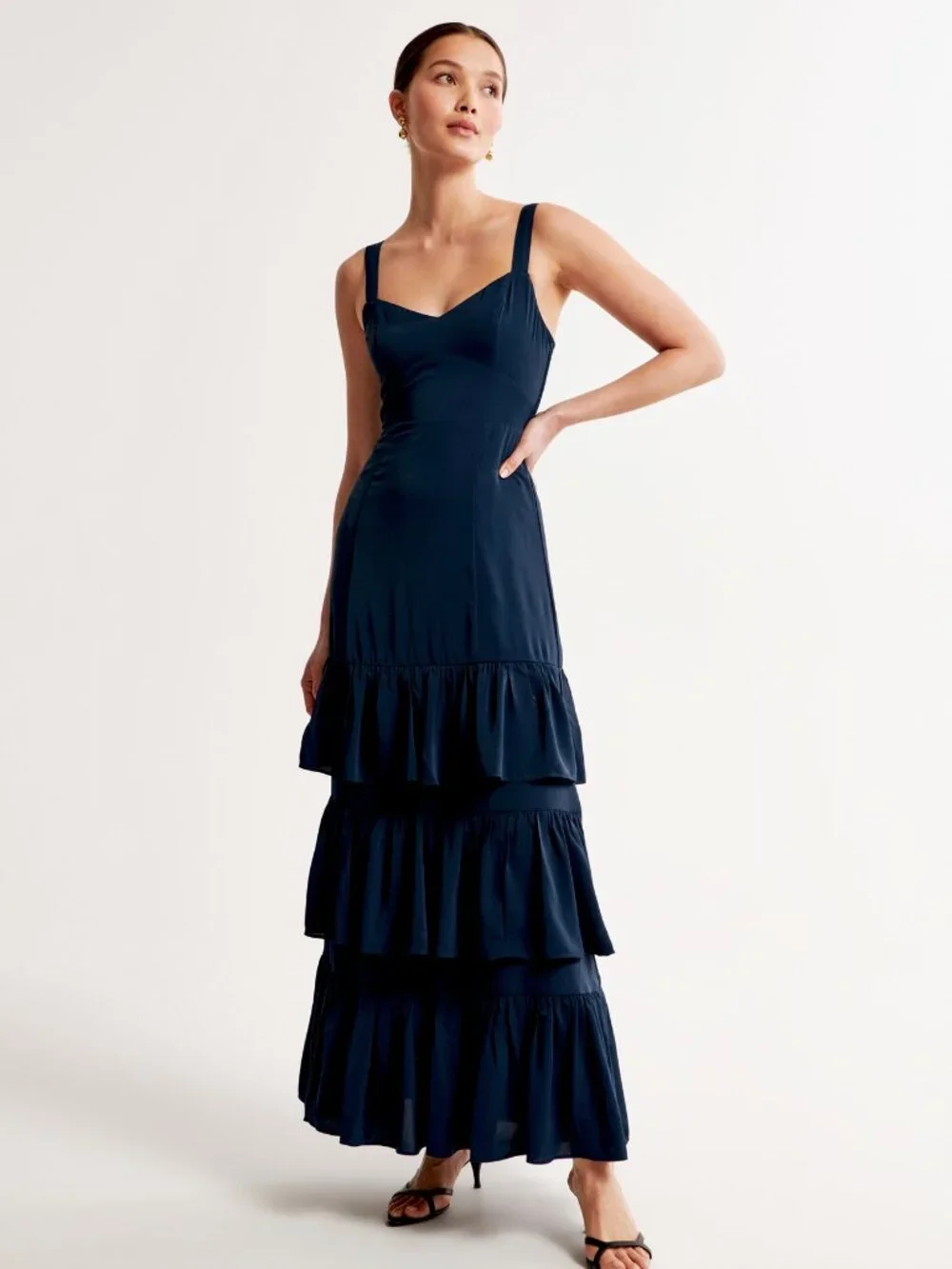abercrombie flowy tiered maxi dress Abercrombie & Fitch Ruffle Tiered Maxi Dress